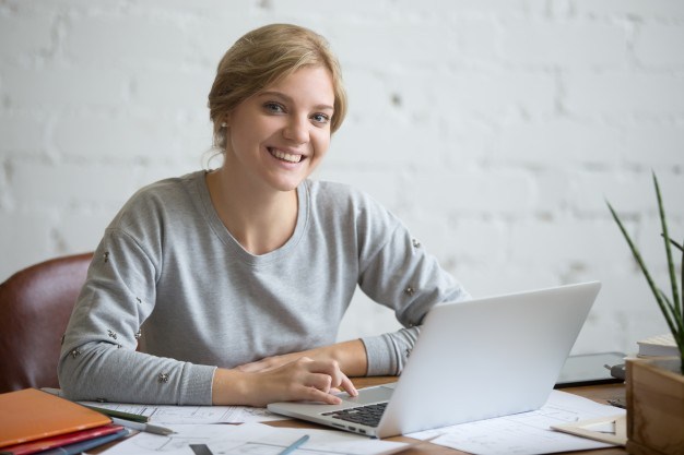 girl at desk