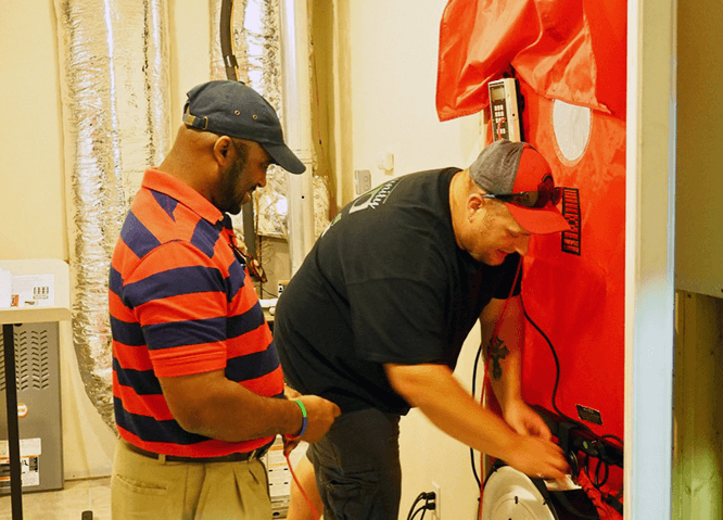 blower door setup team